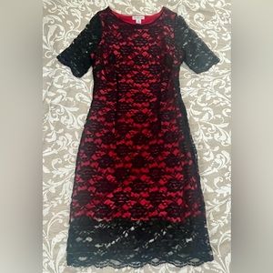 Liz Claiborne Black and Red sheath dress